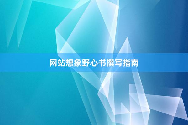 网站想象野心书撰写指南